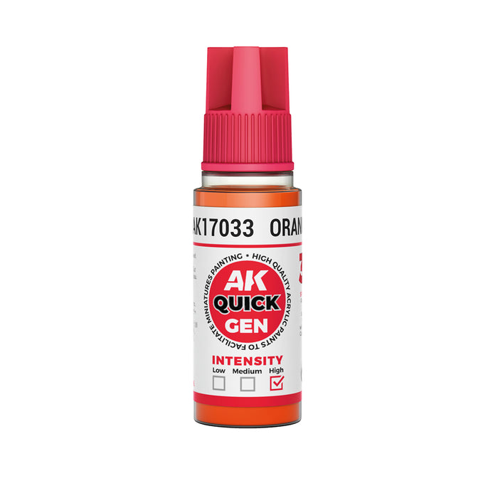 AK Interactive 17033 Quick Gen: Orange Acrylic Paint 18ml Bottle