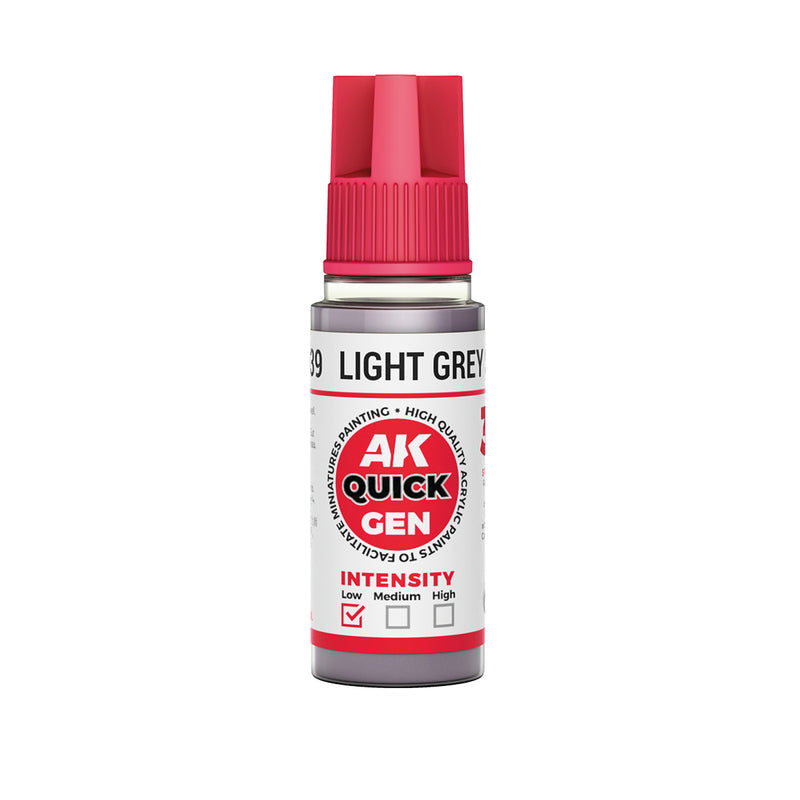 AK Interactive 17039 Quick Gen: Light Grey Shadow Acrylic Paint 18ml Bottle