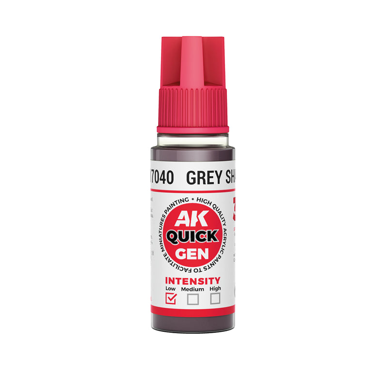 AK Interactive 17040 Quick Gen: Grey Shadow Acrylic Paint 18ml Bottle
