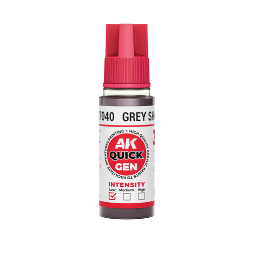 AK Interactive 17040 Quick Gen: Grey Shadow Acrylic Paint 18ml Bottle