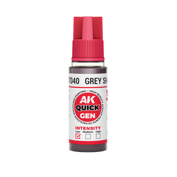 AK Interactive 17040 Quick Gen: Grey Shadow Acrylic Paint 18ml Bottle