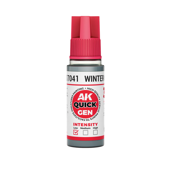 AK Interactive 17041 Quick Gen: Winter Grey Acrylic Paint 18ml Bottle