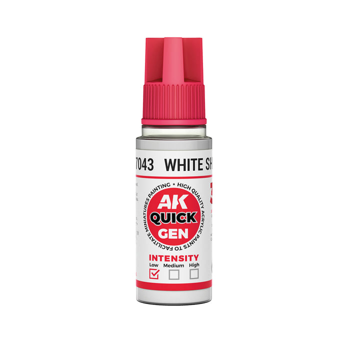 AK Interactive 17043 Quick Gen: White Shadow Acrylic Paint 18ml Bottle
