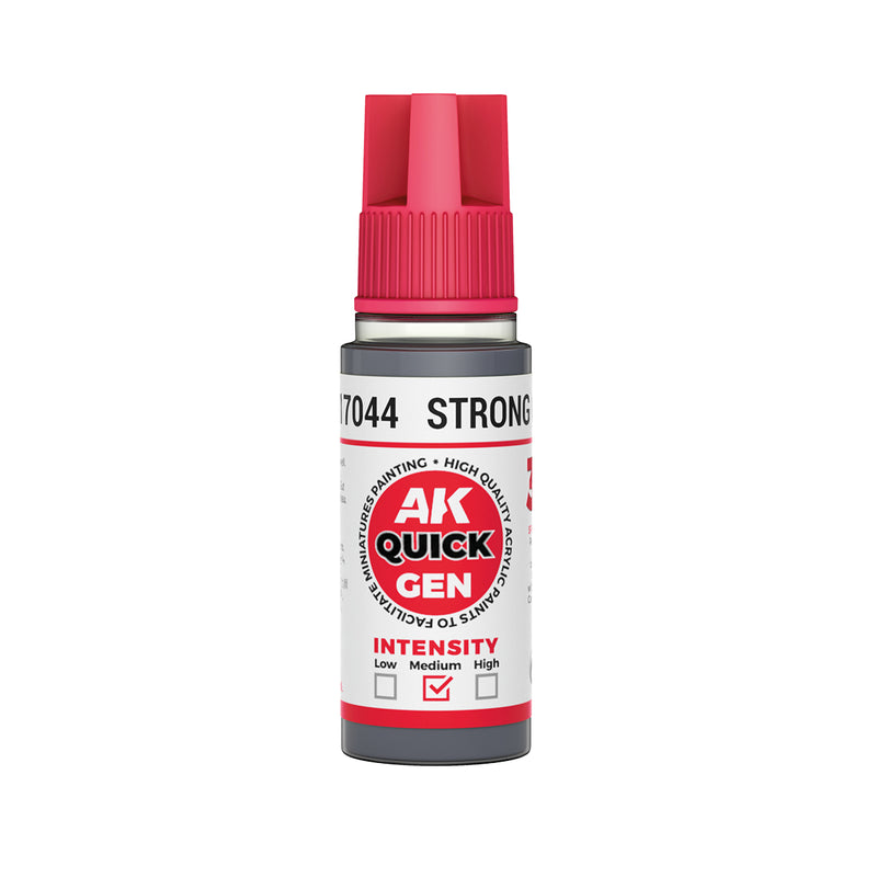 AK Interactive 17044 Quick Gen: Strong Grey Acrylic Paint 18ml Bottle