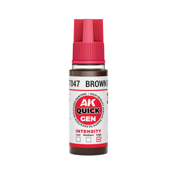 AK Interactive 17047 Quick Gen: Brown Black Acrylic Paint 18ml Bottle