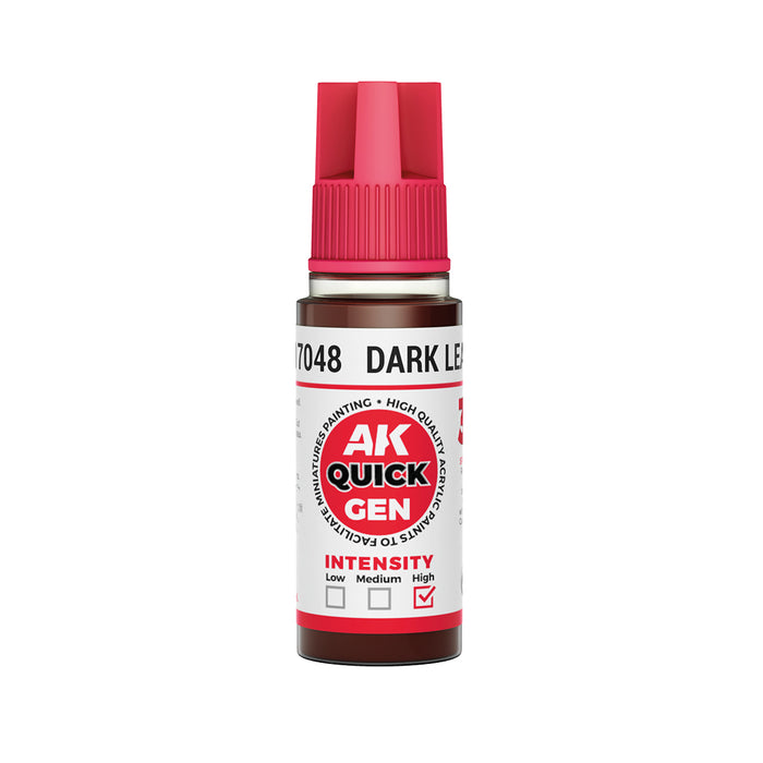 AK Interactive 17048 Quick Gen: Dark Leather Acrylic Paint 18ml Bottle