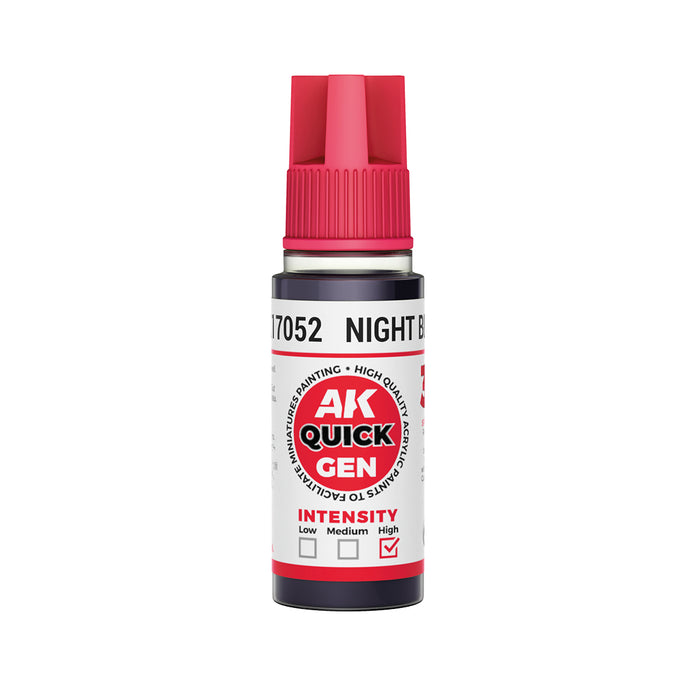 AK Interactive 17052 Quick Gen: Night Black Acrylic Paint 18ml Bottle