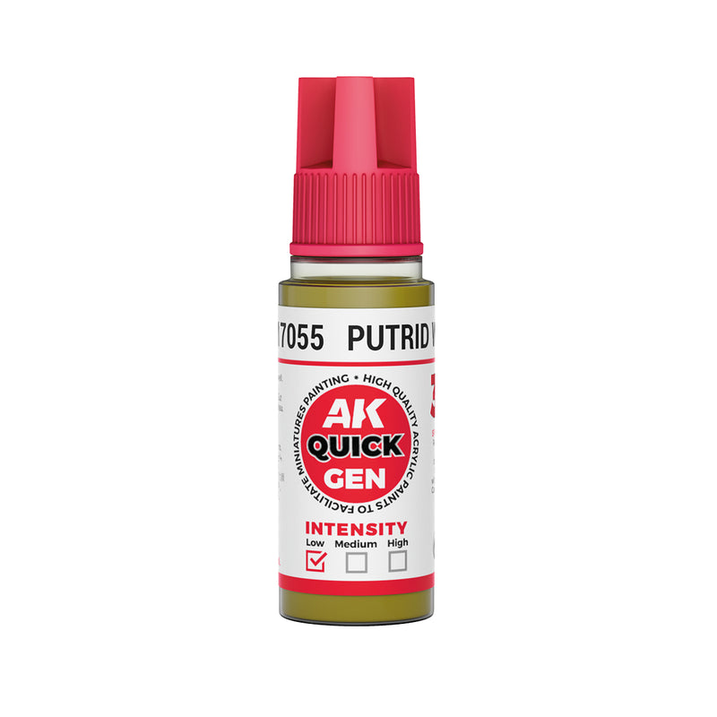 AK Interactive 17055 Quick Gen: Putrid White Acrylic Paint 18ml Bottle