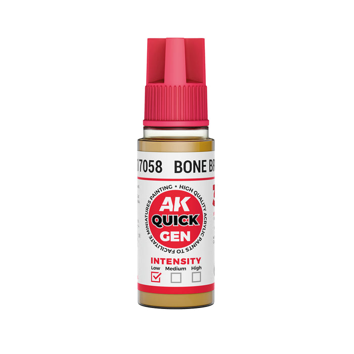 AK Interactive 17058 Quick Gen: Bone Brown Acrylic Paint 18ml Bottle