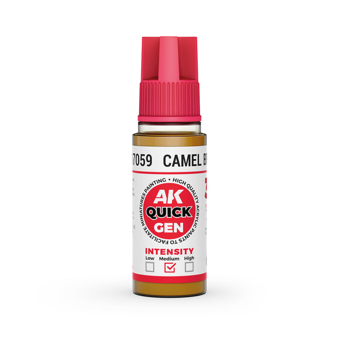 AK Interactive 17059 Quick Gen: Camel Brown Acrylic Paint 18ml Bottle
