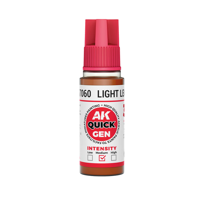 AK Interactive 17060 Quick Gen: Light Leather Acrylic Paint 18ml Bottle