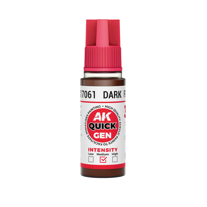 AK Interactive 17061 Quick Gen: Dark Flesh Acrylic Paint 18ml Bottle