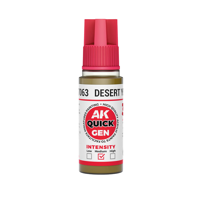 AK Interactive 17063 Quick Gen: Desert Yellow Acrylic Paint 18ml Bottle