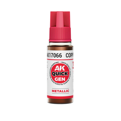 AK Interactive 17066 Quick Gen: Metallic Copper Acrylic Paint 18ml Bottle