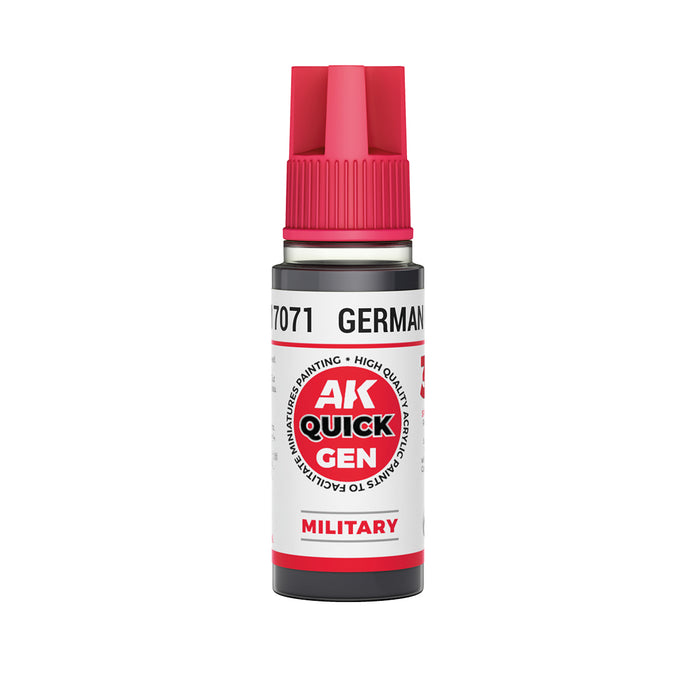 AK Interactive 17071 Quick Gen: Military German Grey Acrylic Paint 18ml Bottle