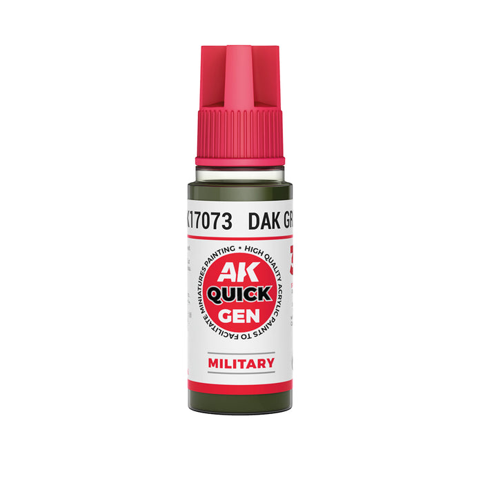 AK Interactive 17073 Quick Gen: Military Dak Green Acrylic Paint 18ml Bottle