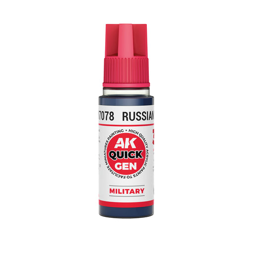 AK Interactive 17078 Quick Gen: Military Russian Blue Acrylic Paint 18ml Bottle