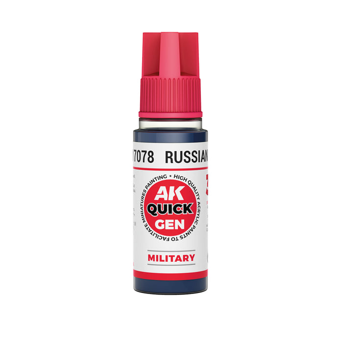 AK Interactive 17078 Quick Gen: Military Russian Blue Acrylic Paint 18ml Bottle