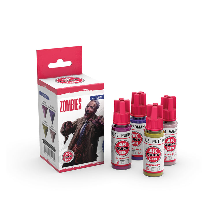 AK Interactive 17508 Quick Gen: Zombies Acrylic Paint (4 Colors)