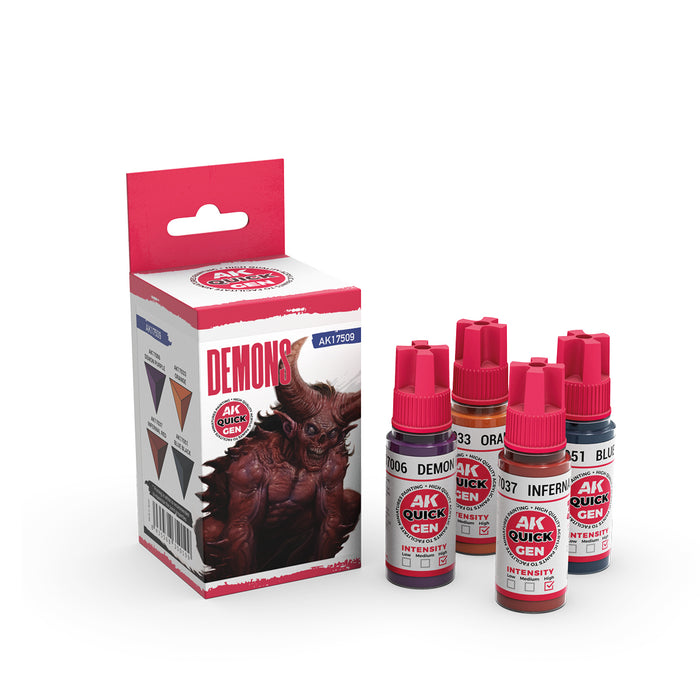 AK Interactive 17509 Quick Gen: Demons Acrylic Paint (4 Colors)