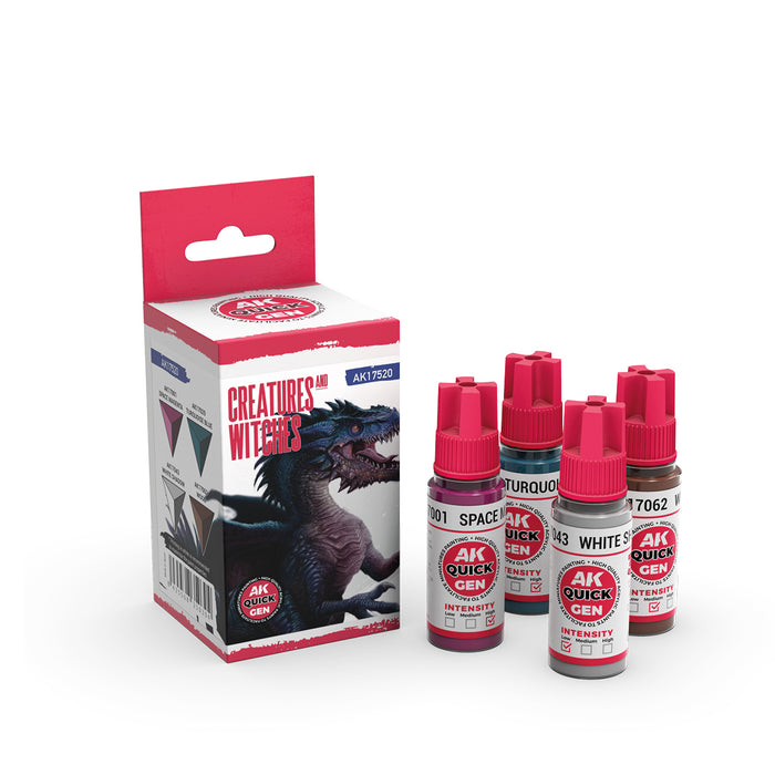 AK Interactive 17520 Quick Gen: Creatures & Witches Acrylic Paint (4 Colors)