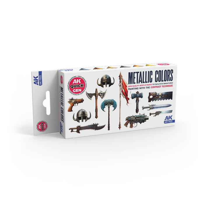 AK Interactive 17522 Quick Gen: Metallics Acrylic Paint Set (6 Colors)