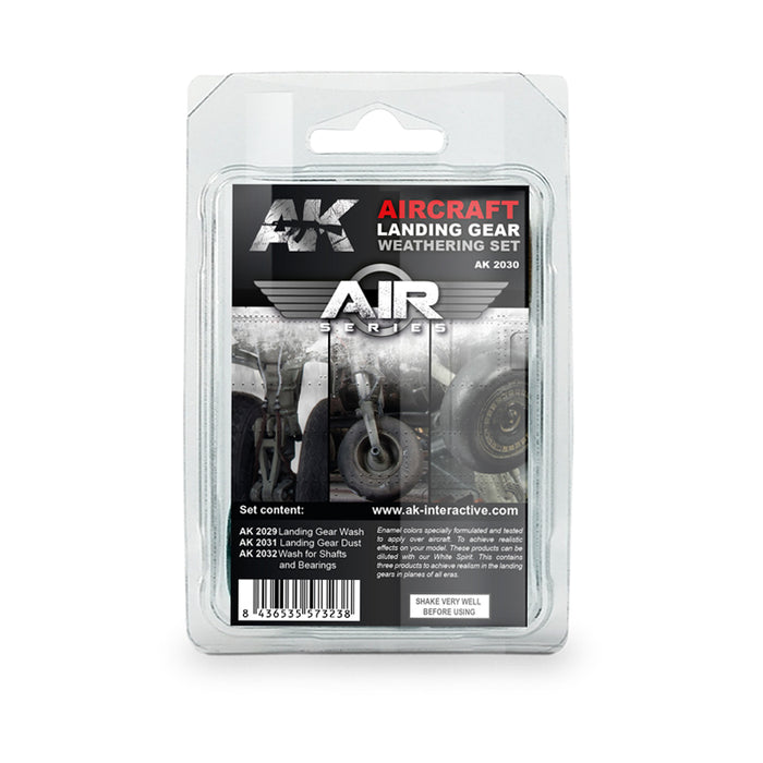 AK Interactive 2030 Air Series: Aircraft Landing Gear Enamel Weathering Set (3 Colors) 35ml Bottles