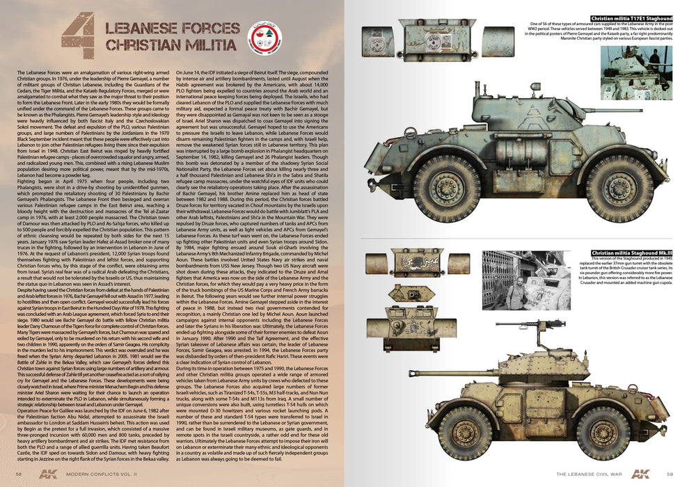 AK Interactive 285 Modern Conflicts Vol.2: The Lebanon Civil War Profile Guide Book