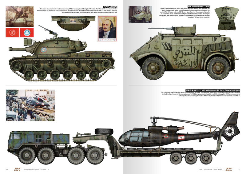 AK Interactive 285 Modern Conflicts Vol.2: The Lebanon Civil War Profile Guide Book