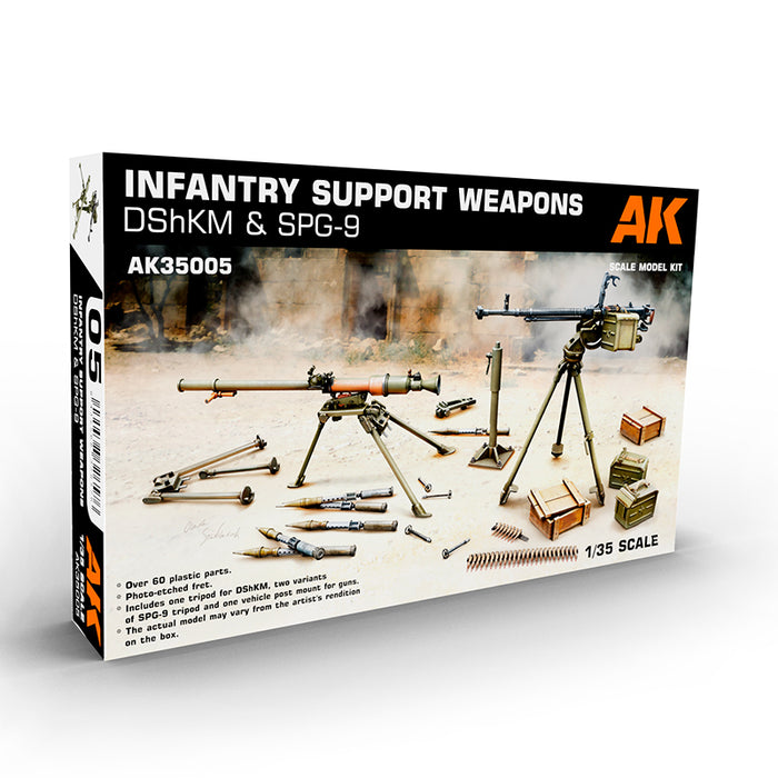 AK Interactive 35005 1/35 Infantry Support Weapons DShKM & SPG-9 Scale Model Kit