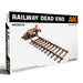 AK Interactive 35010 1/35 Railway Dead End 7.5" Long Track Section with Buffer Stop Model Kit