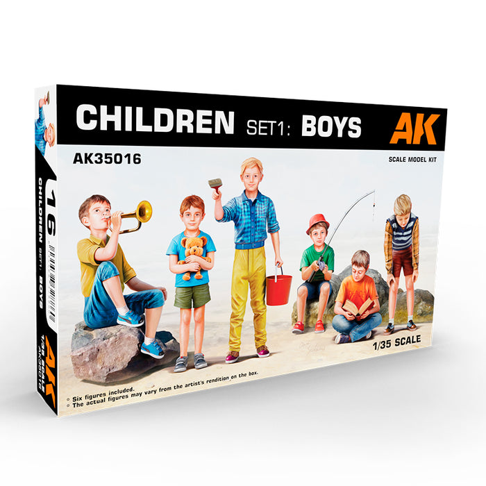 AK Interactive 35016 1/35 Children Set 1: Boys (6 Pack) Model Kit