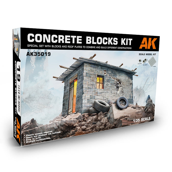 AK Interactive 35019 1/35 Concrete Blocks Model Kit
