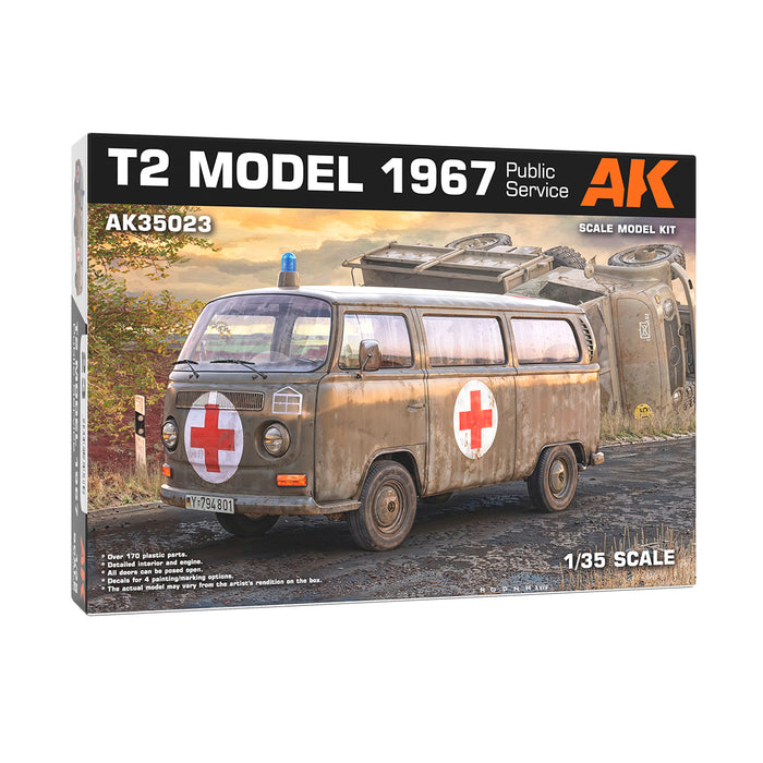 AK Interactive 35023 1/35 VW T2 Model 1967 Public Service Van Model Kit