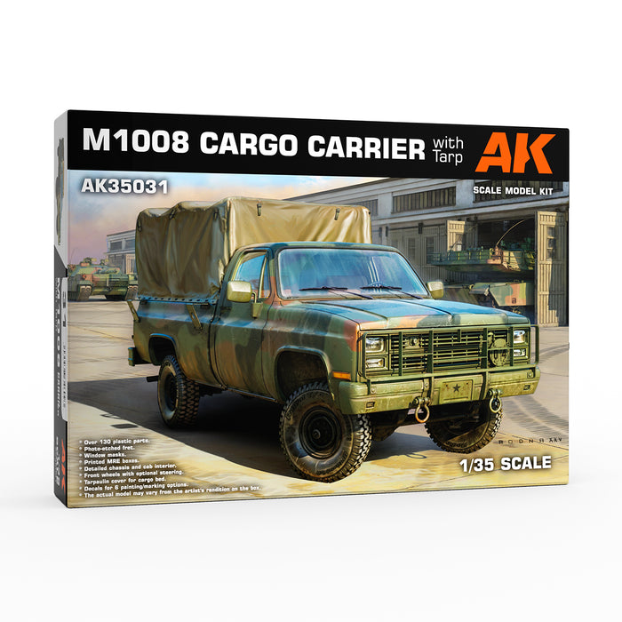 AK Interactive 35031 1/35 M1008 Troop Carrier Truck with Tarp Cover Model Kit