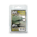AK Interactive 4060 AFV Series: Dust & Dirt Deposits Weathering Enamel Paint Set (3 Colors)