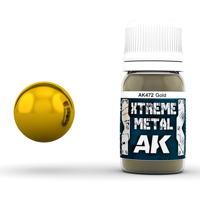 AK Interactive 472 Xtreme Metal Gold Metallic Paint 30ml Bottle