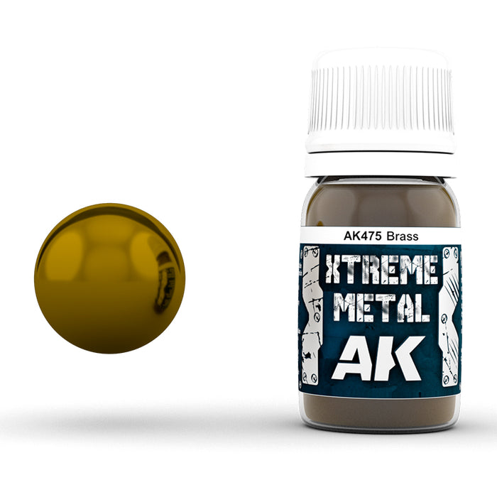 AK Interactive 475 Xtreme Metal Brass Metallic Paint 30ml Bottle