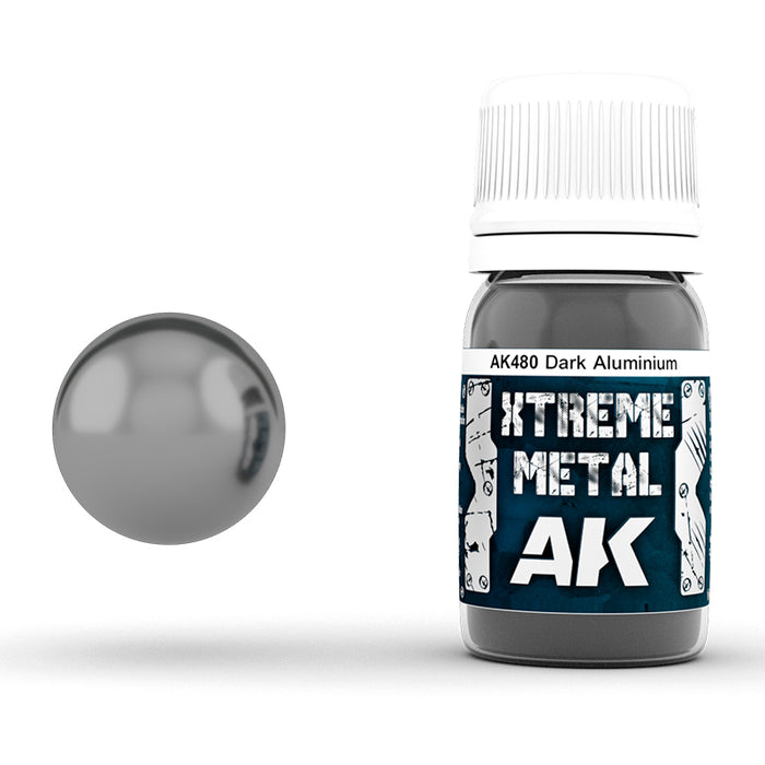 AK Interactive 480 Xtreme Metal Dark Aluminum Metallic Paint 30ml Bottle