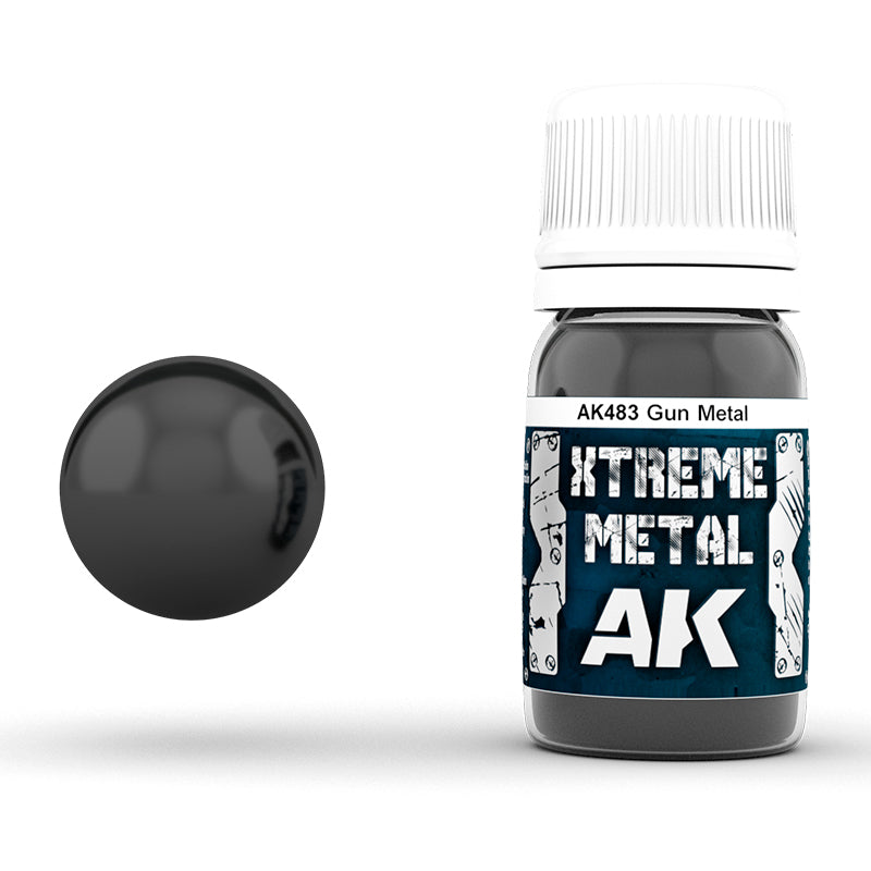 AK AK483 XTREME METAL – Colore Gun Metal – 30 Ml – Vernice Metallizzata Per Modellismo
