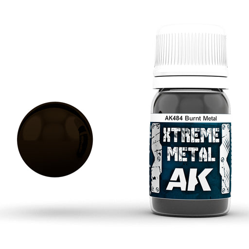 AK Interactive 484 Xtreme Metal Burnt Metal Metallic Paint 30ml Bottle