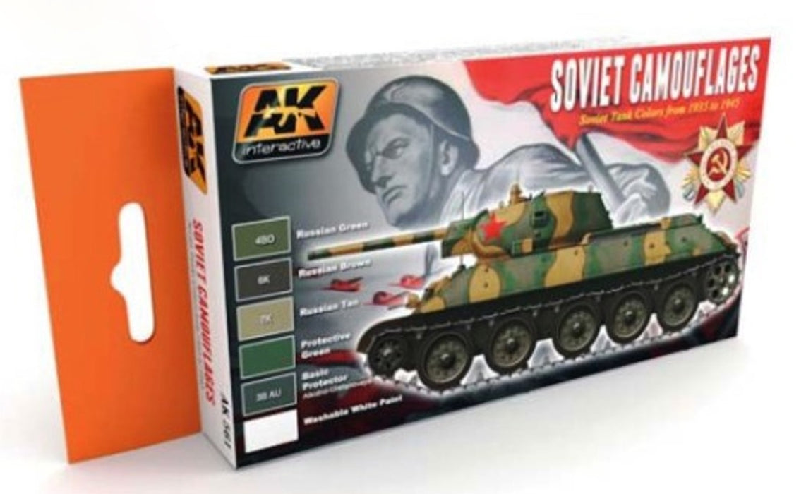 AK Interactive 561 Soviet Tank Camouflage 1935-1945 Acrylic Paint Set (6 Colors) 17ml Bottles