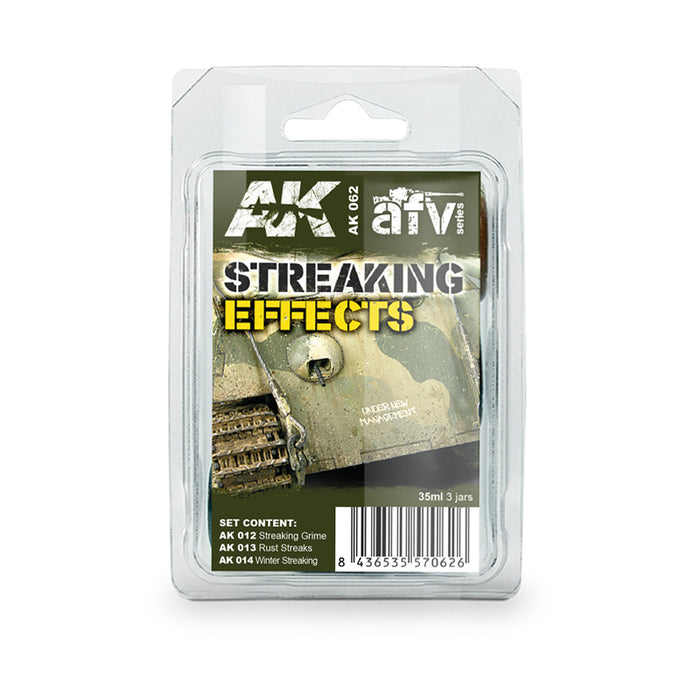 AK Interactive 62 Streaking Effects Enamel Paint Set (12, 13, 14)