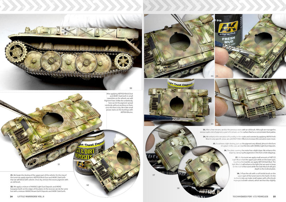 AK Interactive 640 Little Warriors Vol.2: Axis Alliance Power Techniques 1/72 Scale Vehicles Book