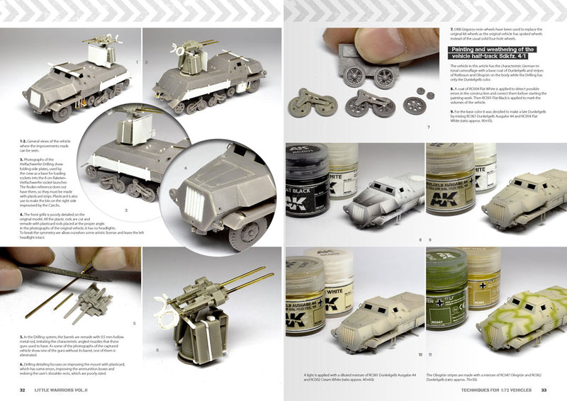 AK Interactive 640 Little Warriors Vol.2: Axis Alliance Power Techniques 1/72 Scale Vehicles Book