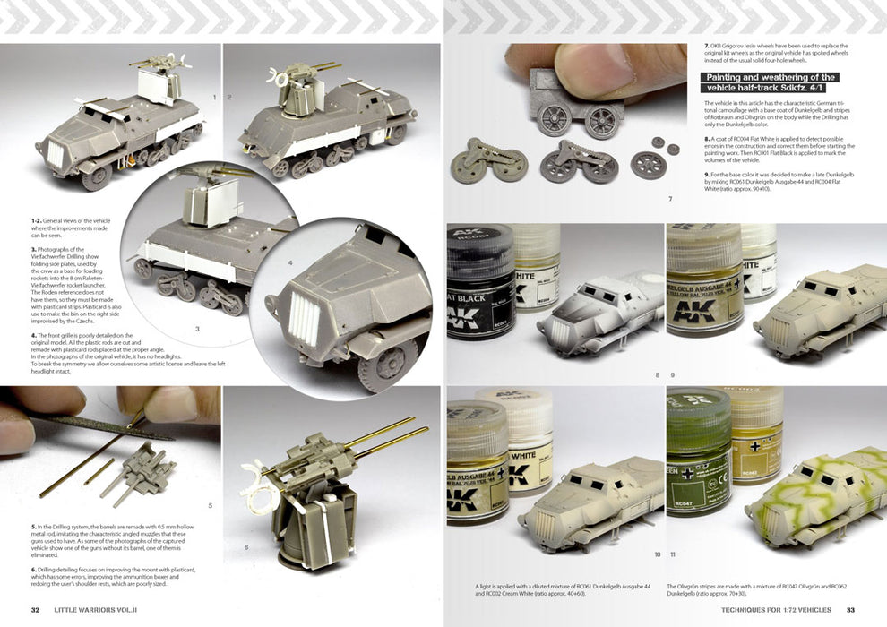 AK Interactive 640 Little Warriors Vol.2: Axis Alliance Power Techniques 1/72 Scale Vehicles Book