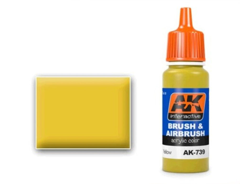 AK Interactive 739 Yellow Acrylic Paint 17ml Bottle