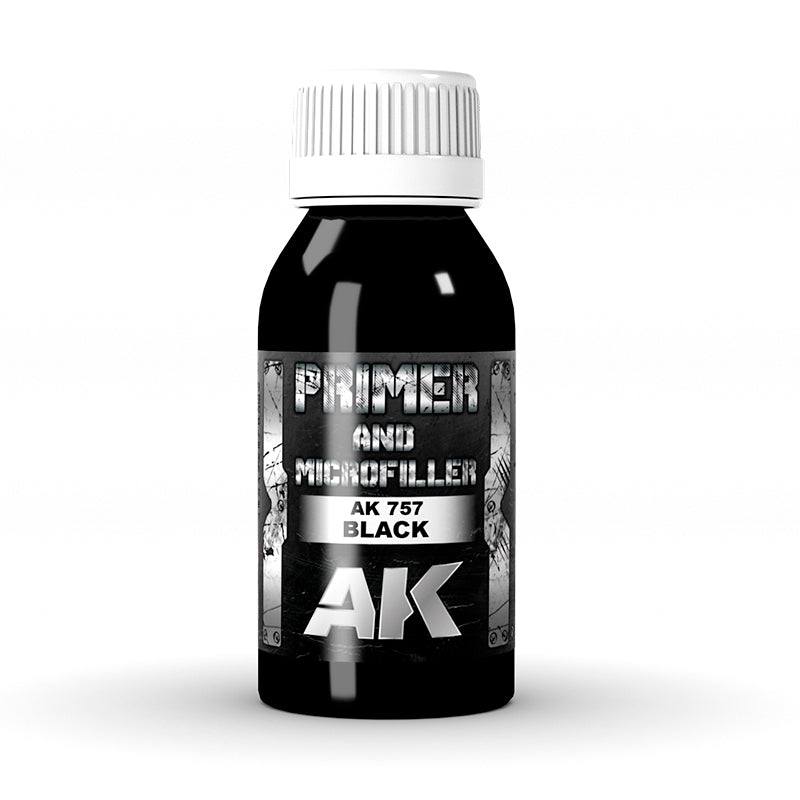 AK Interactive 757 Black Primer & Microfiller 100ml Bottle