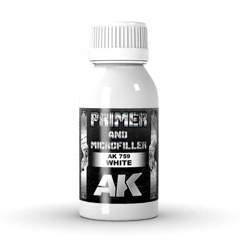 AK Interactive 759 White Primer & Microfiller 100ml Bottle
