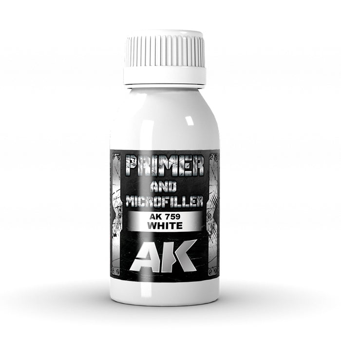 AK Interactive 759 White Primer & Microfiller 100ml Bottle